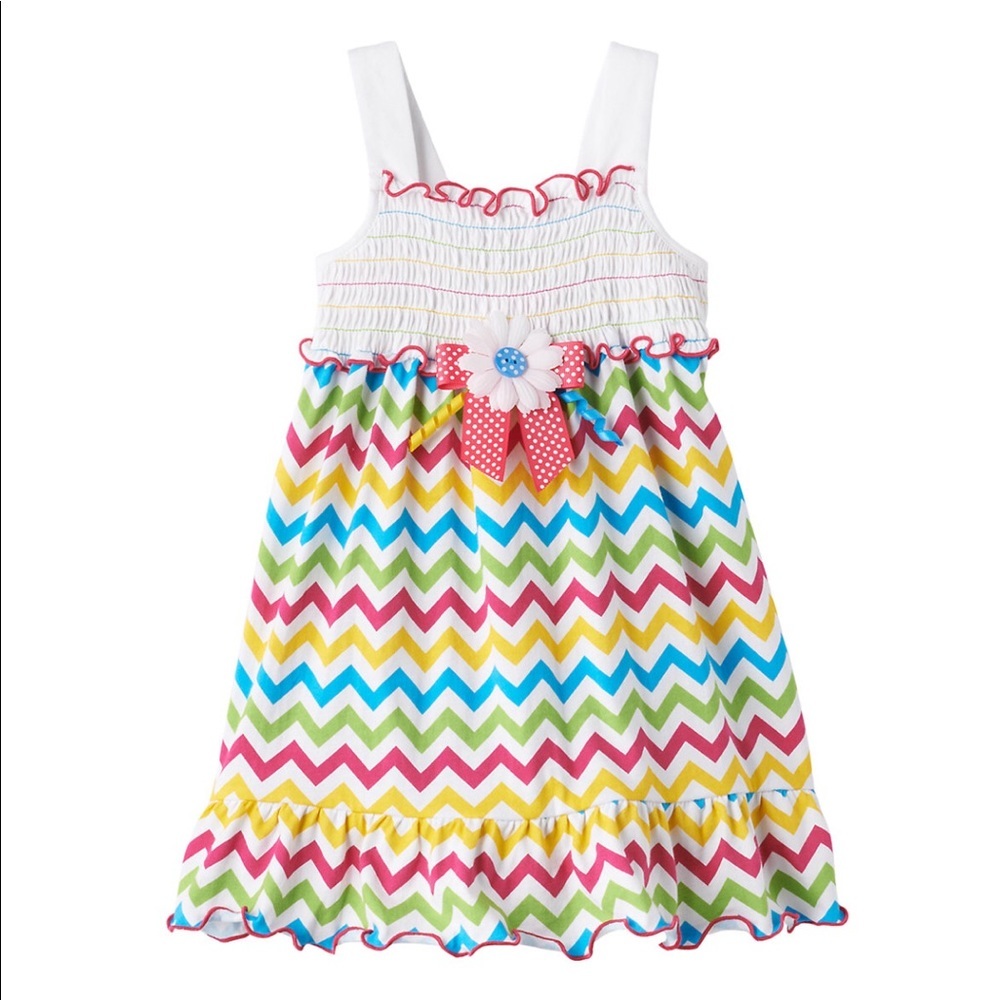 Sophie Rose Chevron Flower Sundress